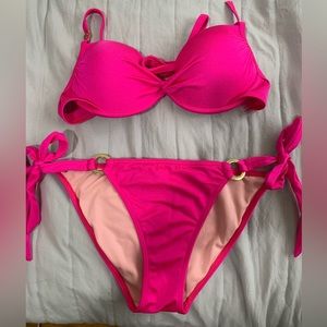 Victoria Secret Hot Pink Push-Up Bikini Set